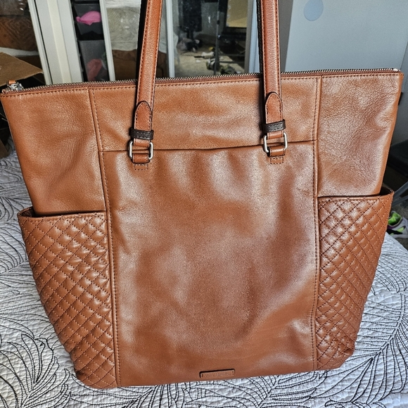 Vera Bradley Handbags - NWOT Vera Bradley Quilted Leather Tote Brown Camel